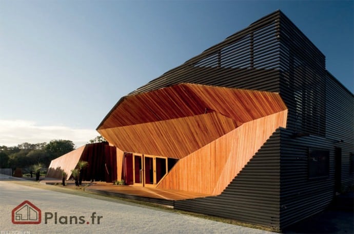 maison en forme de vague letterbox