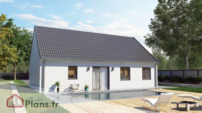 desiGN 76 -Maison traditionnelle de plain-pied – Image 2