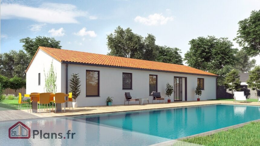 desiGN 105 -Maison traditionnelle de plain-pied