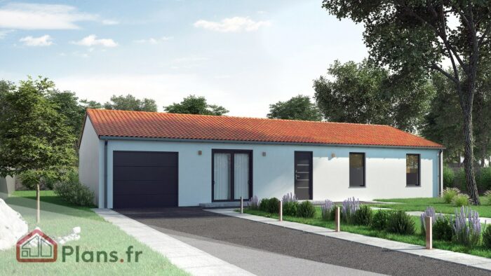 105 front Design 105 -Maison traditionnelle de plain-pied โ Image 1