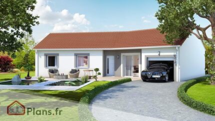 Design V -Maison traditionnelle de plain-pied