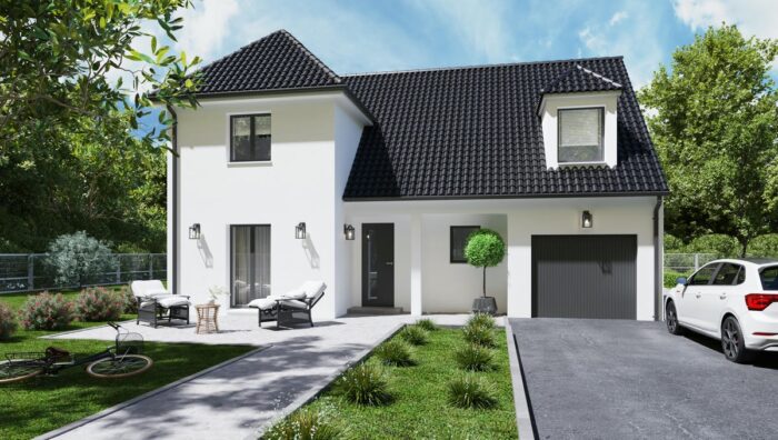Domainiere à etage vue avant Domainiere etage -Maison traditionnelle à étage – Image 1