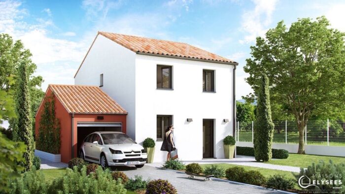 Evolia 3D garage accolé Evolia -Maison traditionnelle à étage – Image 1