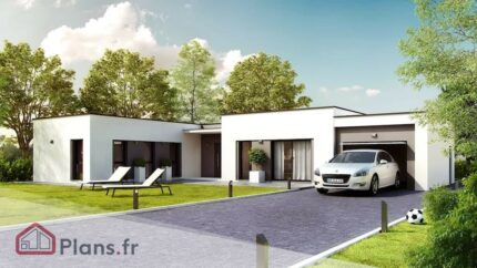maison contemporaine avec plan en L