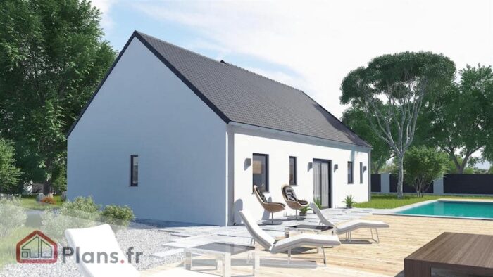 Rubis back plans.fr Rubis -Maison traditionnelle de plain pied – Image 2