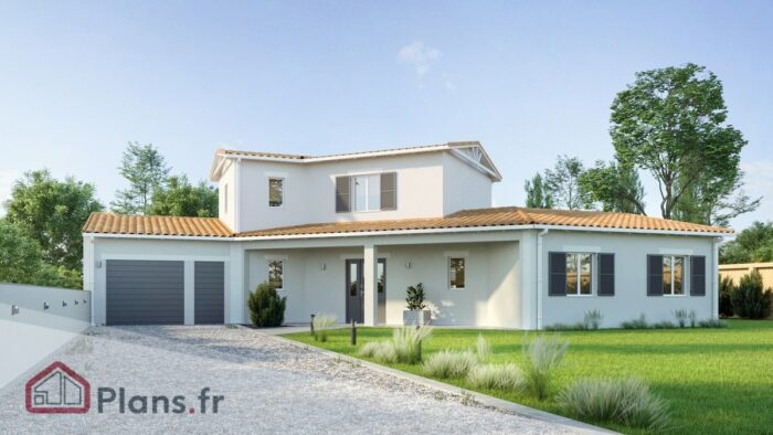 maison architecte à toit traditionnel