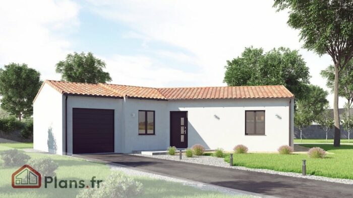 Vision - Maison traditionnelle de plain-pied avec plan en V – Image 3