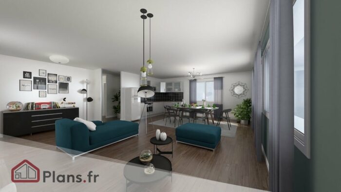Atrium -Maison contemporaine de plain-pied – Image 4