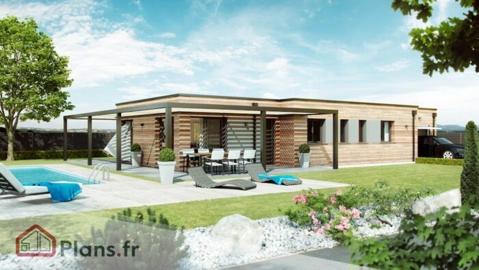 pergolair_bois Pergolair -Maison contemporaine de plain-pied โ Image 1