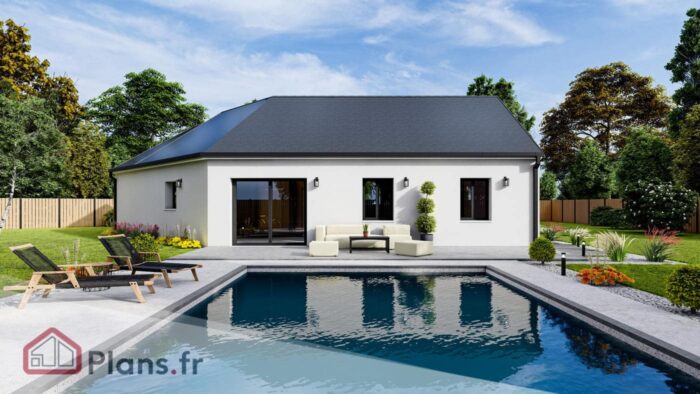 Vision - Maison traditionnelle de plain-pied avec plan en V – Image 2