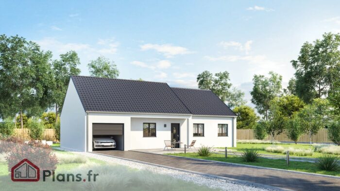 Rubis maison vue avant Rubis -Maison traditionnelle de plain pied – Image 1