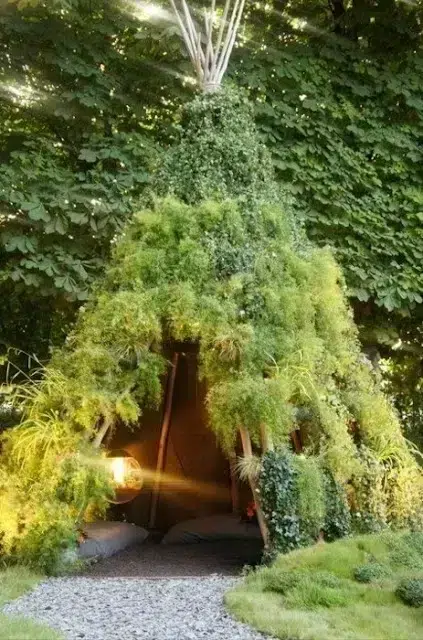 cabane tipi végetal