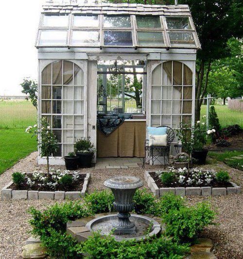 cabane serre en verre