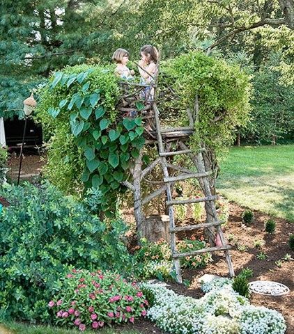 cabane de jardin avec echelle