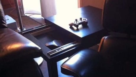 Une table basse avec rangements faîte maison