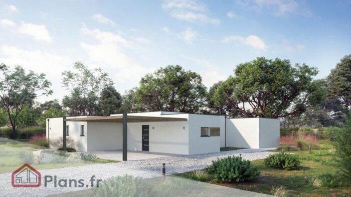 Nauzan vue avant - Plan maison - plans.fr Nauzan โ Image 2