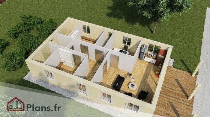 16_tennis_club_house_axonometrie_Plan batiment professionnel Club House - centre sportif โ Image 2