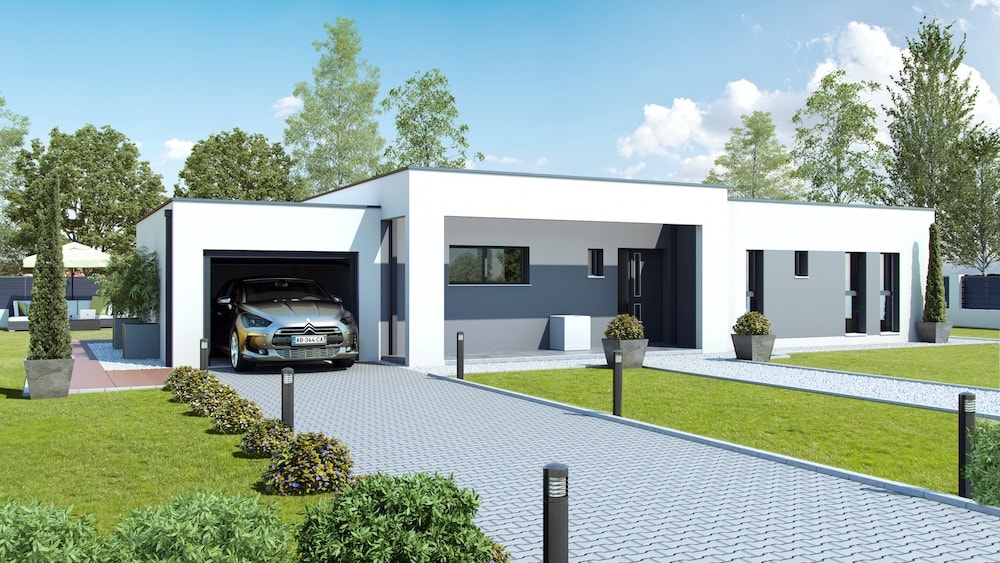 maison contemporaine design à toit plat