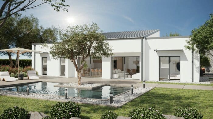 Inova maison moderne vue arriere INNOVA -Maison contemporaine de plain-pied โ Image 1