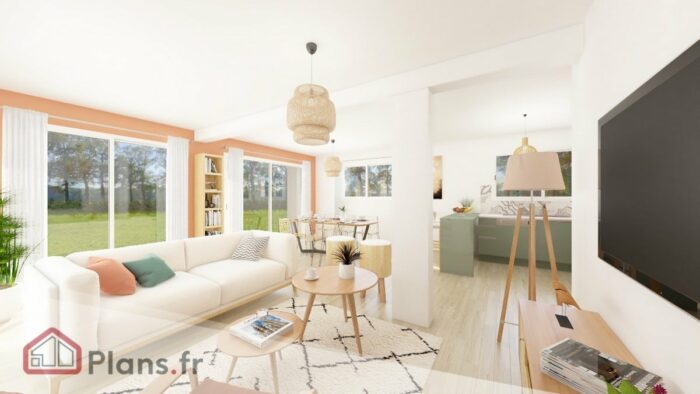 plan maison neuve Rhone Alpes _hevea_112-b-sejour Hevea โ Image 3