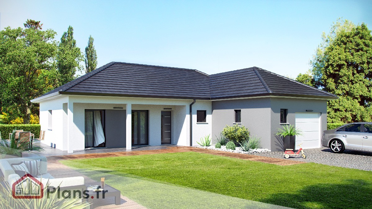 maison traditionnelle avec plan en L