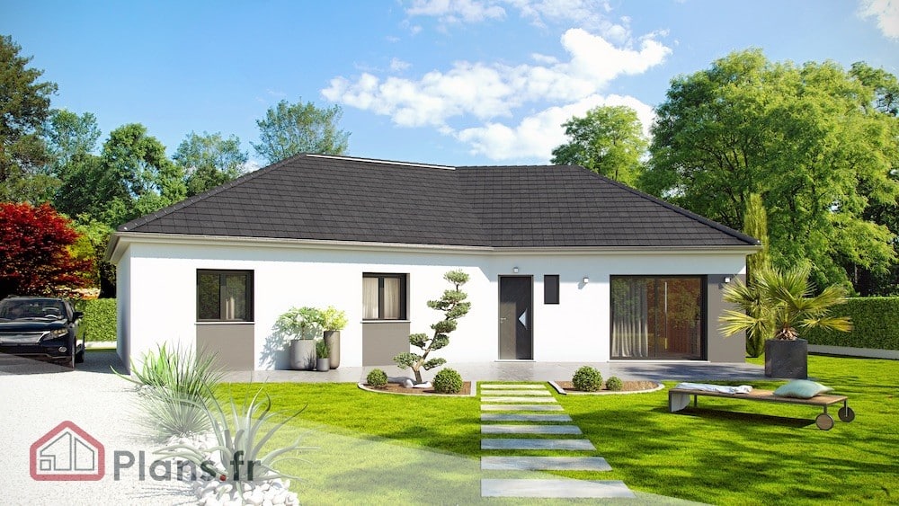 maison traditionnelle avec plan en v