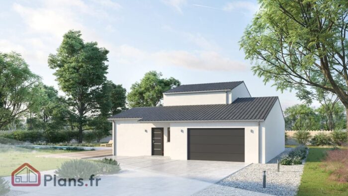 maison d'architecte à toit traditionnel vue avant