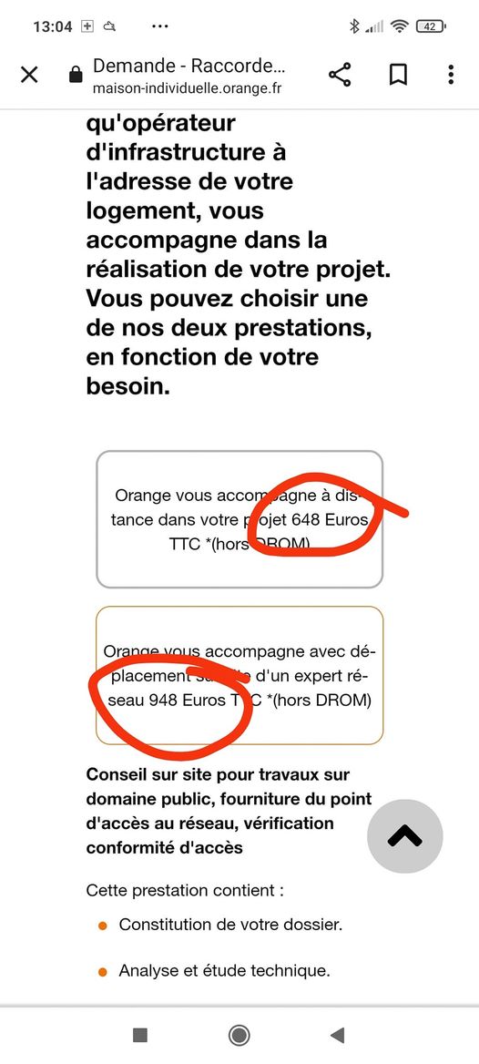 Bonjour je suis en pleine construction et je souhaite mettre en place la ligne internet , voilà sur quoi je tombe quand je fais ma démarche ! Il me demande de payer alors que l'on m'a dit que c'était 